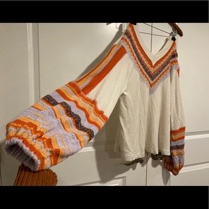 Free people knit multicolor sweater
